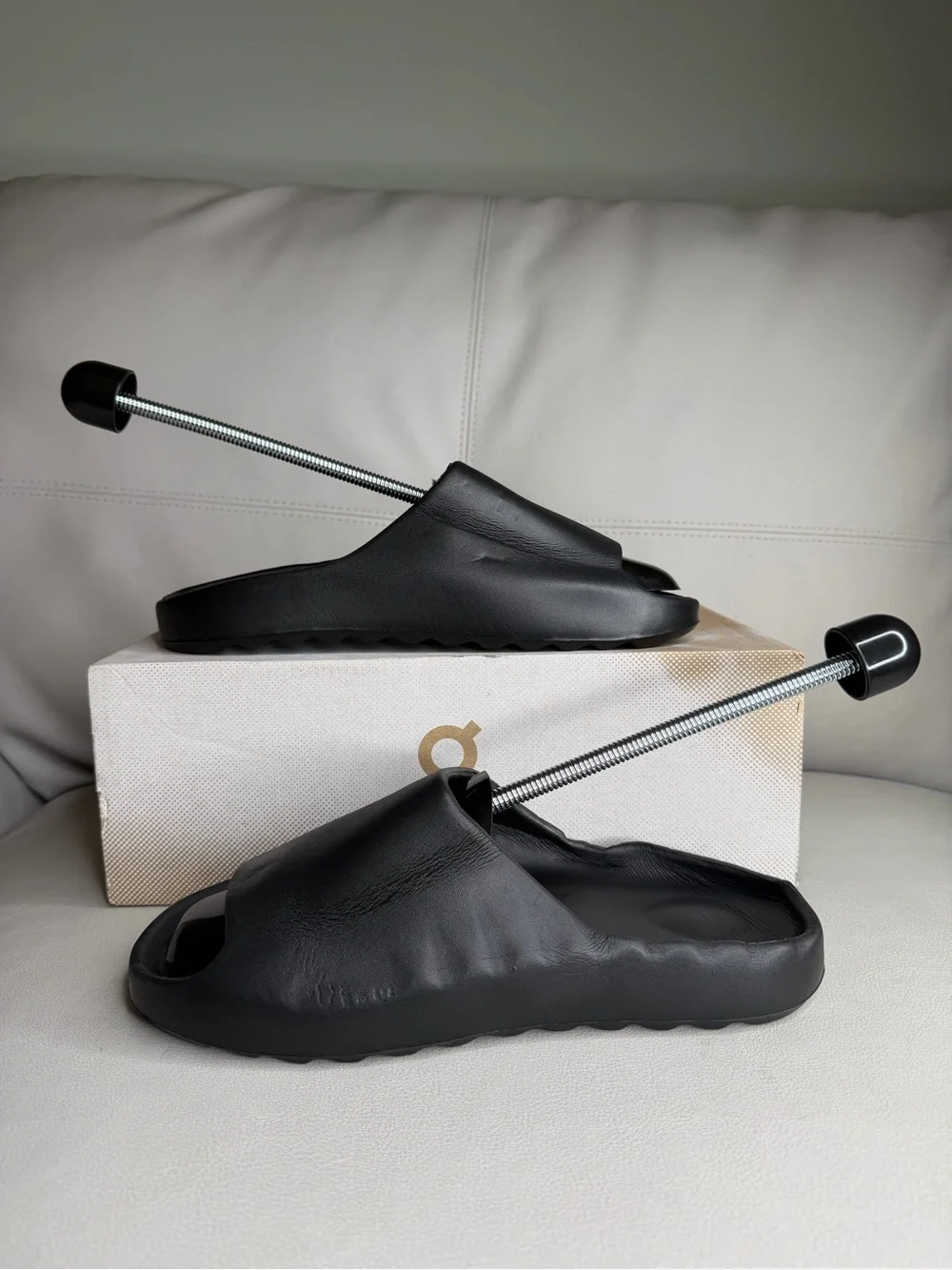 Premium Black Cloud Slides | Thick Sole EVA Comfort Slippers | Unisex | Size M